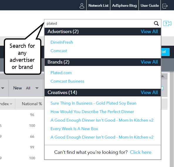 Find any advertiser or brand